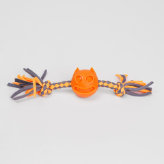 Игрушка для собак Мяч Кот на веревке, 4,5 см