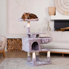 Дом-когтеточка (50х40х110,5 см) с гамаком и лежанкой для кошек
