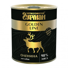 Golden Line Влажный корм (консервы) для собак, с олениной, 340 гр.