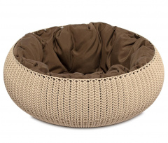 Лежанка Knit для кошек и собак мелких и средних пород, 54х54х20 см, песчаный