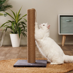Когтеточка-столбик (35х35х62 см) из джута для кошек, серая