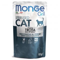 Cat Grill Pouch влажный корм для стерилизованных кошек, вкус итальянскаяфорель, 85г