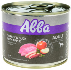 Premium Adult консервы для собак всех пород, с индейкой, уткой и яблоком, 200гр