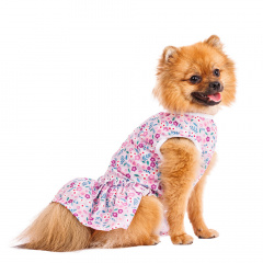 Платье для собак в цветочек XS фиолетовый (девочка)