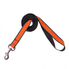 Поводок для собак нейлон светоотражающий оранжевый, 20x3 м