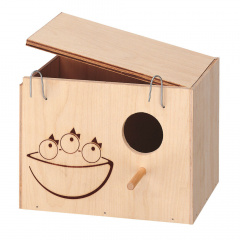 Домик деревянный Нидо для птиц, медиум, 190х140х140 мм