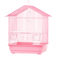 Клетка для мелких птиц 35x28x46 см розовая