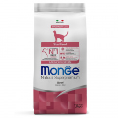 Monoprotein Sterilised Beef корм для стерилизованных кошек с говядиной, 1.5кг