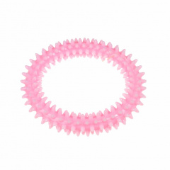 Игрушка для собак Кольцо массажное, розовое, 11 см