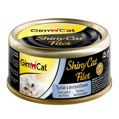 GimCat ShinyCat Filet Консервы для кошек из тунца с анчоусами, 70 г