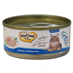 Консервы для кошек из тунца с анчоусами в нежном желе, 70г