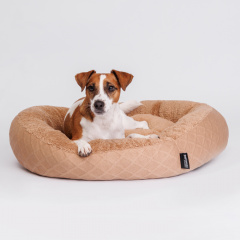 Лежак круглый для собак и кошек, 70 см, бежевый