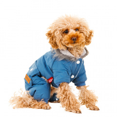 Комбинезон с карманами для собак M синий (унисекс)