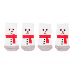 Носки для собак Снеговик S белый (унисекс)