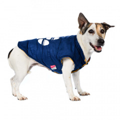 Куртка для собак двухсторонняя синяя с лапкой M