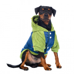 Куртка с капюшоном для собак, XS, синий (унисекс)