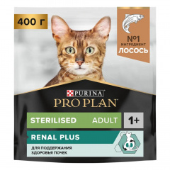 Sterilised Adult Renal Plus Сухой корм для поддержания здоровья почек у стерилизованных кошек и кастрированных котов, с лососем, 400 гр.