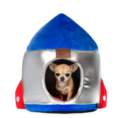 Дом Space-Travel Ракета для кошек и собак мелких пород, 35х53 см, мультиколор