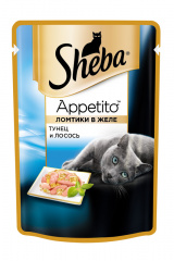 Appetito влажный корм для кошек, ломтики в желе с тунцом и лососем