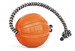 Игрушка для собак Мячик ЛАЙКЕР Корд на шнуре, диаметр 5 см
