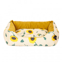 Лежак Pure Sun для кошек и собак мелких и средних пород Подсолнухи, 60х50х16 см, горчичный