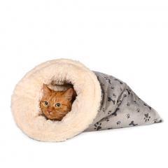 Тоннель-мешок для кошек и собак мелких пород, 30x52 см, серый