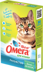 NEO+ ОМЕГА Лакомство для кошек мультивитаминное с кошачьей мятой, 90таб.