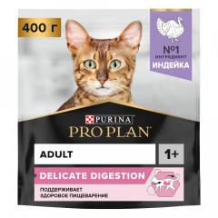 Delicate Сухой корм для взрослых кошек с чувствительным пищеварением, с индейкой, 400 гр.