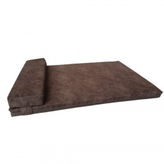 Матрас с подушкой для кошек и собак средних и крупных пород, 120х80х8 см, шоколадный