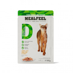 Functional Nutrition Влажный корм (пауч) для взрослых кошек с чувствительным пищеварением, кусочки с домашней птицей в соусе, 85 гр.