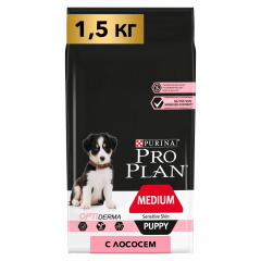 Sensitive Skin Puppy Сухой корм для щенков средних пород с чувствительной кожей, с высоким содержанием лосося, 1,5 кг
