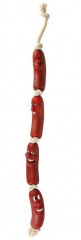Игрушка для собак сардельки на веревке с ручкой 50 см