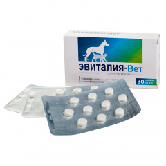 Эвиталия-Вет Кормовая добавка для нормализации микрофлоры кишечника у собак и кошек, 30 таблеток