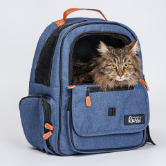 Рюкзак для кошек и собак мелкого размера, 41x33x20 см, синий