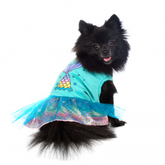 Платье для собак с рыбкой L бирюзовый (унисекс)