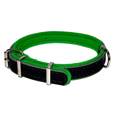 Ошейник для собак всех размеров Фетр, 24-36x2 см, черно-зеленый