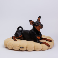 Лежак круглый для кошек и собак мелких и средних пород Крекер, 50 см, бежевый