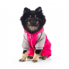 Комбинезон с капюшоном для собак S розовый (девочка)