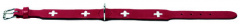 Swiss Ошейник для собак средних пород кожа красный-черный 35-39,5х2,6 см