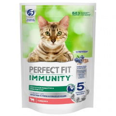 Immunity Корм сухой для кошек, говядина, семена льна и голубика, 580 гр.
