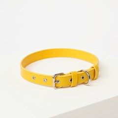 Кожаный ошейник - Oro Collar, XL (46-56 см), Лимон