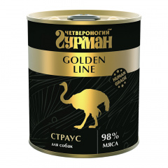 Golden Line Влажный корм (консервы) для собак, со страусом, 340 гр.