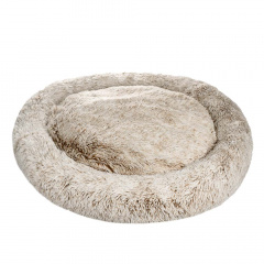 Лежак круглый для собак и кошек средних и крупных пород, 114х22 см, кофейный