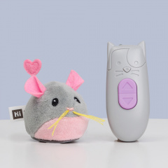 Игрушка на радиоуправлении для кошек Мышка с лазером, мышка 6х4,5х5,5 см, пульт 9,2х4х3,6 см