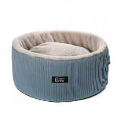 Лежак круглый для кошек и собак мелких пород, 50x20 см, синий