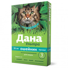 Дана Ультра ошейник инсектоакарицидный для кошек, 35 см, бирюзовый