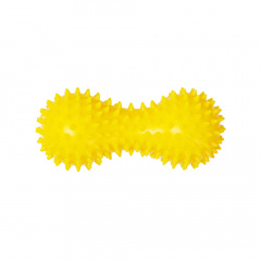 Игрушка для собак Гантель массажная, 14 см, желтая