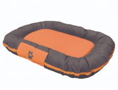 Лежак мягкий Reno для кошек и собак средних и крупных пород, 103х76х11 см, серый/оранжевый