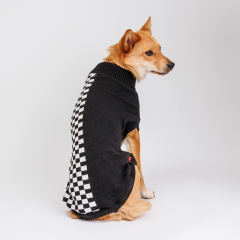 Свитер для собак, 60 см, черно-белые шахматы