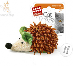 Игрушка для кошек текстильная Ежик с электронным чипом 7 см